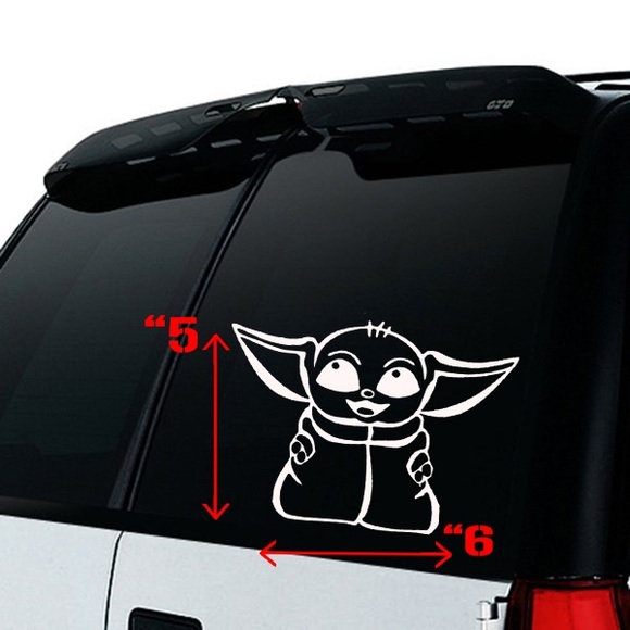 Baby Yoda Car Decal 5X6 4 Lot - Picture 3 of 3